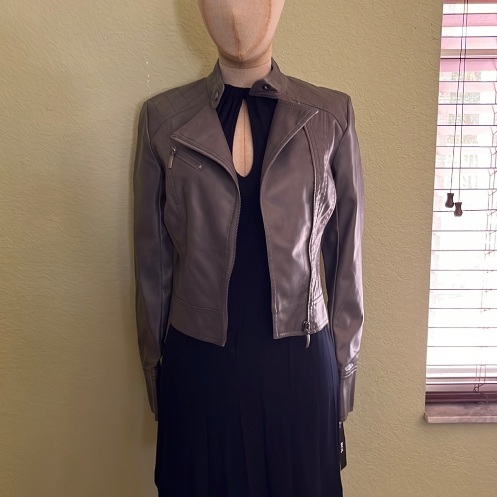 Gray leatherette jacket - Picture 1 of 3